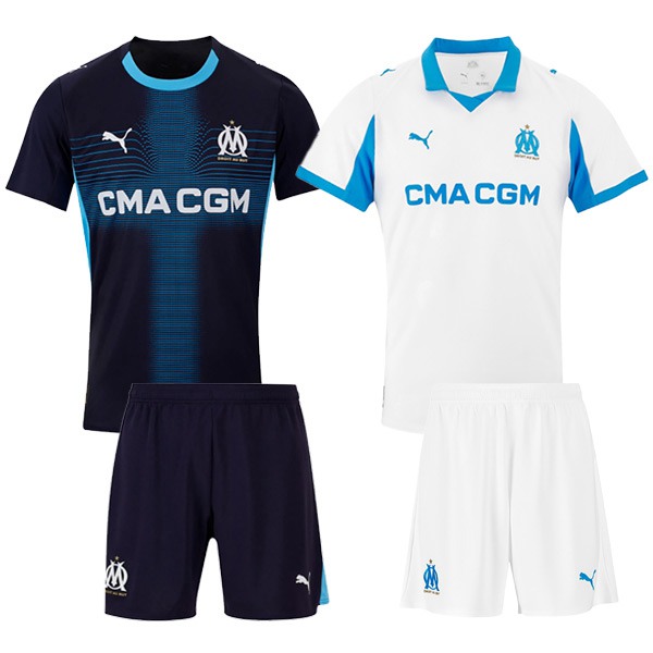 Maillot de Foot Marseille Coffret Cadeau Promotionnel Domicile + Exterieur + Short 2025/2026