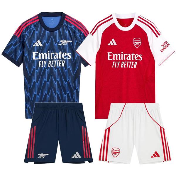 Maillot de Foot Arsenal Coffret Cadeau Promotionnel Domicile + Exterieur + Short 2025/2026
