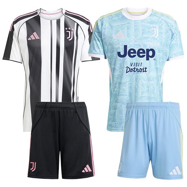 Maillot de Foot Juventus Coffret Cadeau Promotionnel Domicile + Exterieur + Short 2025/2026