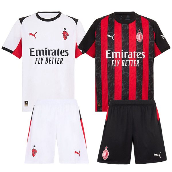 Maillot de Foot Milan AC Coffret Cadeau Promotionnel Domicile + Exterieur + Short 2025/2026