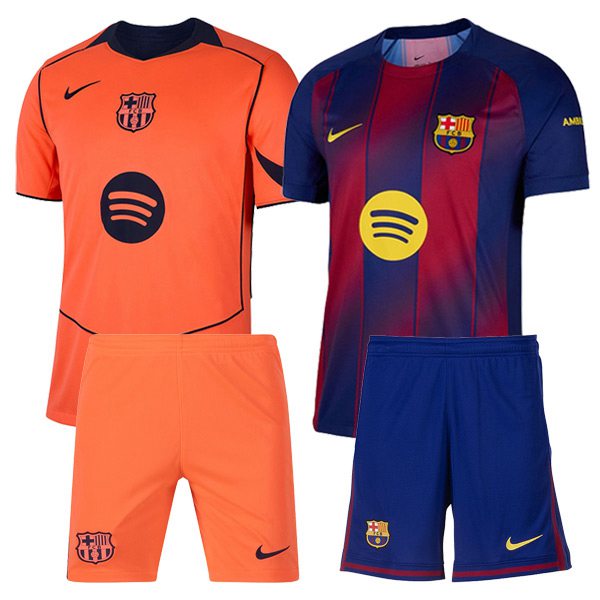 Maillot de Foot FC Barcelone Coffret Cadeau Promotionnel Domicile + Exterieur + Short 2025/2026