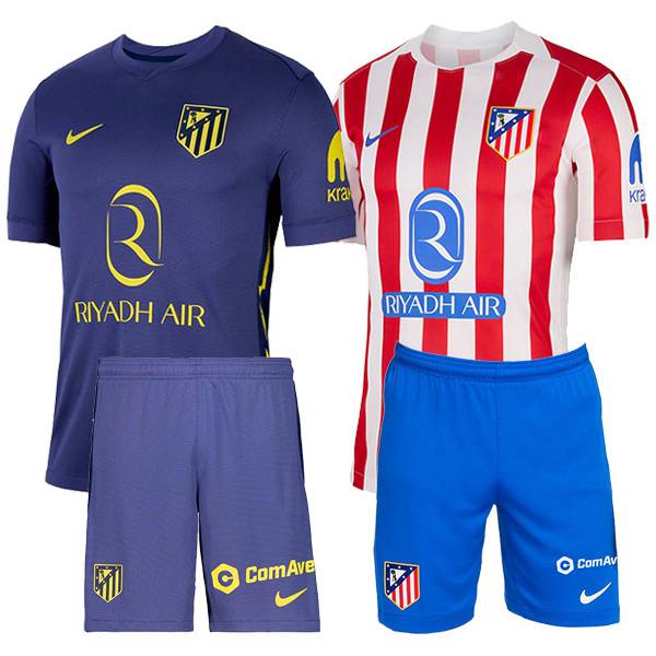 Maillot de Foot Atletico Madrid Coffret Cadeau Promotionnel Domicile + Exterieur + Short 2025/2026