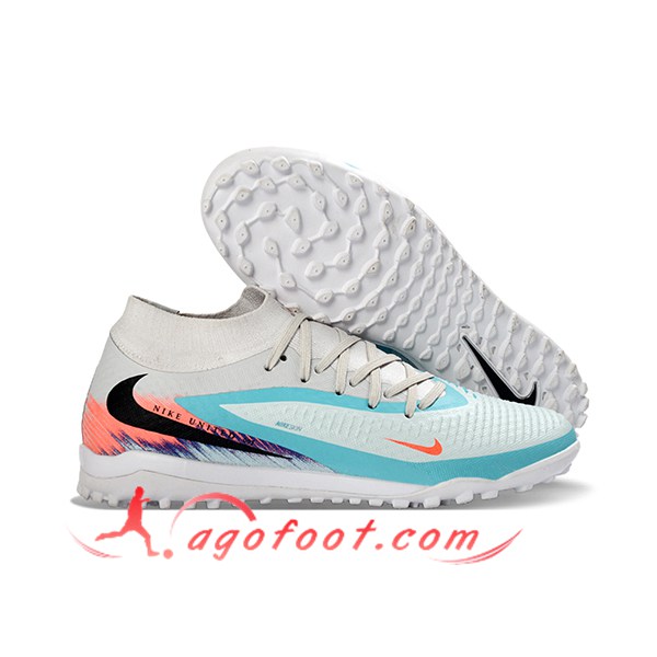 Nike Chaussures de Foot Phantom GX III Elite TF Blanc/Bleu/Orange/Noir