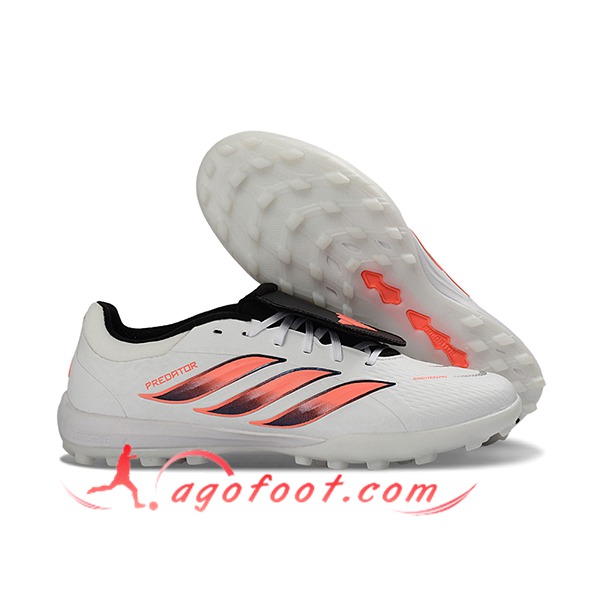 Adidas Chaussures de Foot PREDATOR LEAGUE FT TURF Blanc/Orange/Noir