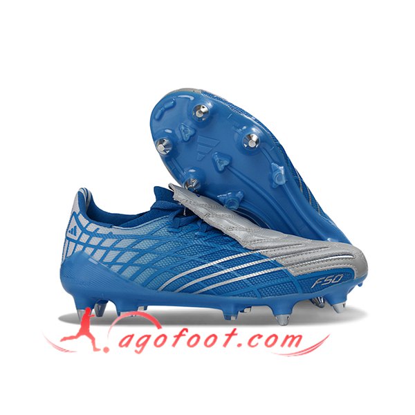 Adidas Chaussures de Foot F50 Elite SG Bleu/Gris
