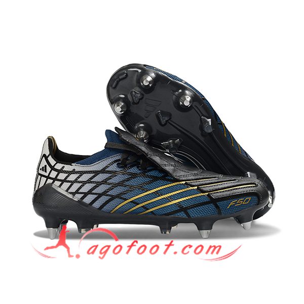 Adidas Chaussures de Foot F50 Elite SG Noir/Bleu