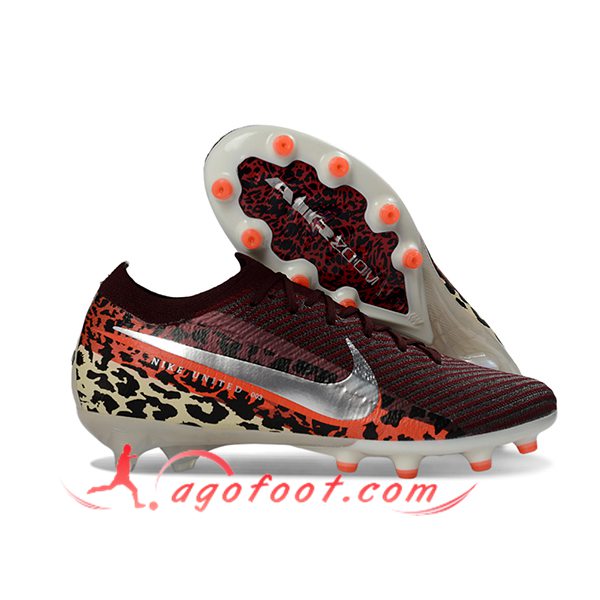 Nike Chaussures de Foot AIR Zoom Mercurial Vapor 16 Elite XXV AG Brun/Gris/Orange