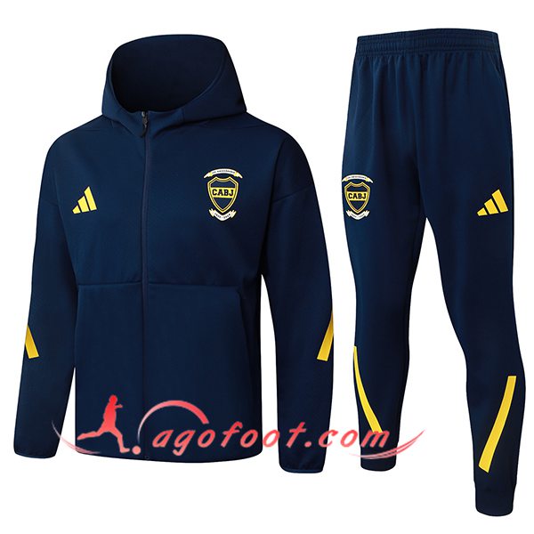 Ensemble Survetement Veste A Capuche Coupe-Vent Boca Juniors Bleu Royal 2025/2026