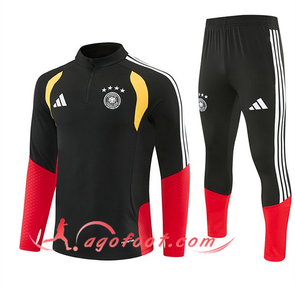 Ensemble Survetement de Foot Allemagne Noir/Rouge/Jaune 2025/2026