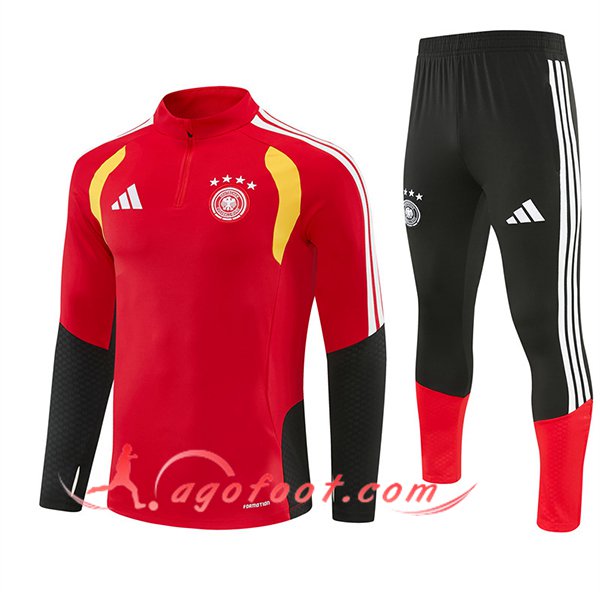 Ensemble Survetement de Foot Allemagne Rouge/Noir/Jaune 2025/2026