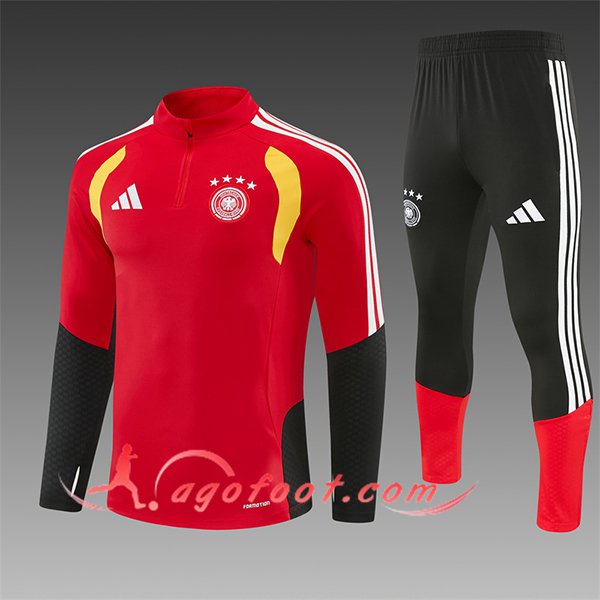 Ensemble Survetement de Foot Allemagne Enfant Rouge/Noir/Jaune 2025/2026