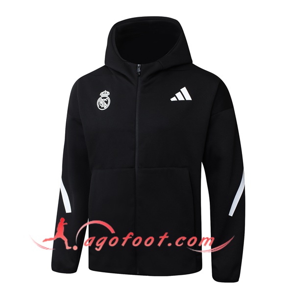 Veste A Capuche Real Madrid Noir/Blanc 2025/2026