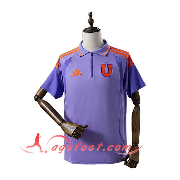 Polo Foot Universidad De Chile Pourpre/Orange 2025/2026