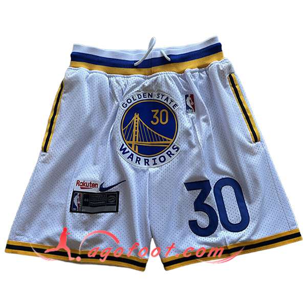 Shorts NBA Golden State Warriors 2025/26 Blanc/Jaune/Bleu
