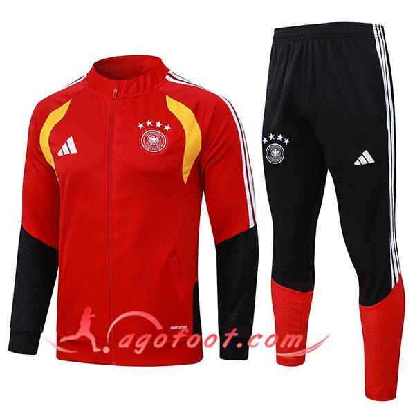 Ensemble Survetement de Foot Veste Allemagne Rouge/Noir/Jaune 2025/2026