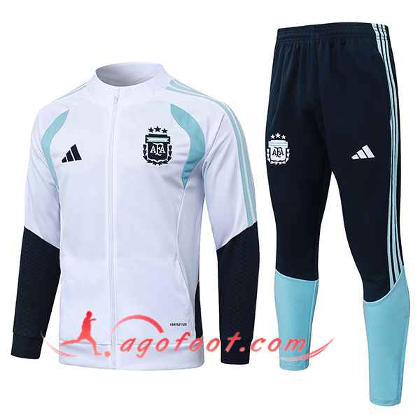Ensemble Survetement de Foot Veste Argentine Blanc/Bleu 2025/2026