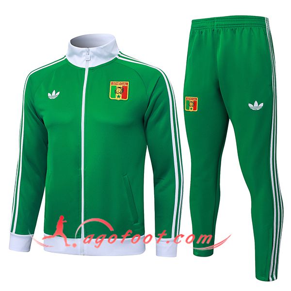 Ensemble Survetement de Foot Veste Foot Sénégal Vert/Blanc 2025/2026 -02