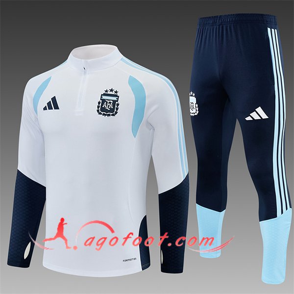 Ensemble Survetement de Foot Argentine Enfant Blanc/Bleu 2025/2026