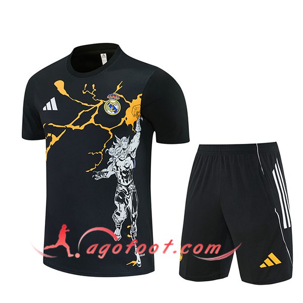Ensemble Training T-Shirt Real Madrid Noir/Jaune 2025/2026