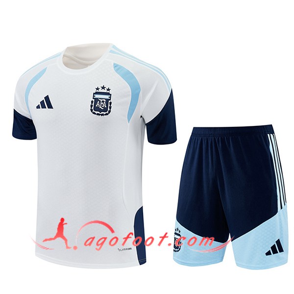 Ensemble Training T-Shirt Argentine Blanc/Bleu 2025/2026