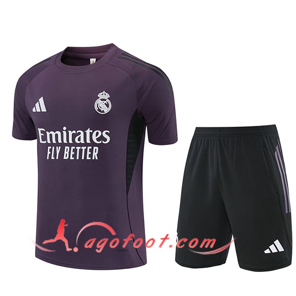 Ensemble Training T-Shirt Real Madrid Pourpre/Noir 2025/2026