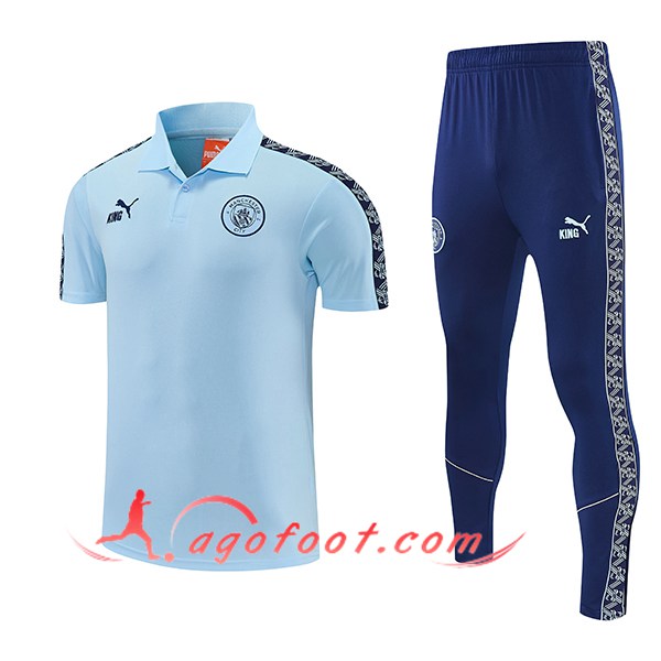 Ensemble Polo Foot Manchester City Bleu Clair 2026/2027