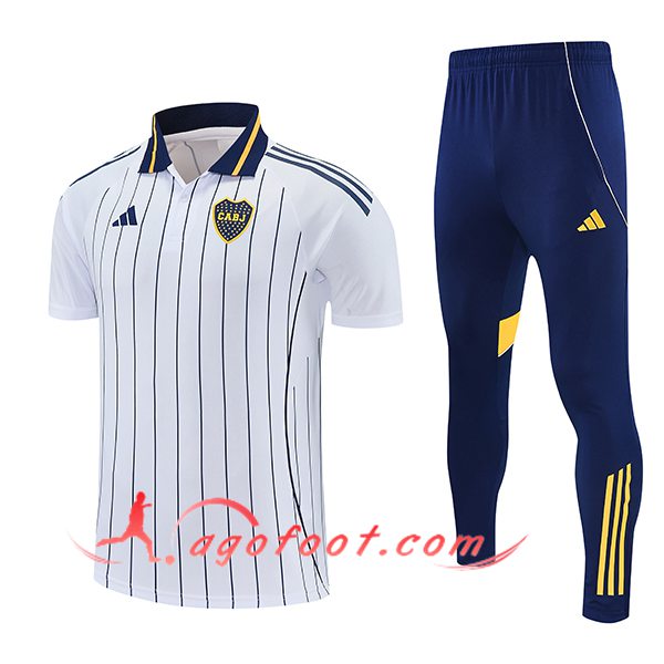 Ensemble Polo Foot Boca Juniors Blanc/Bleu/Jaune 2026/2027