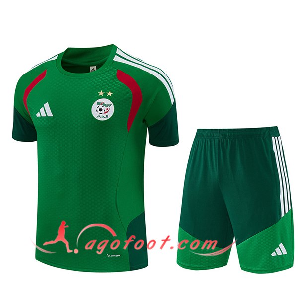Ensemble Training T-Shirt Algeria Vert/Blanc/Rouge 2026/2027