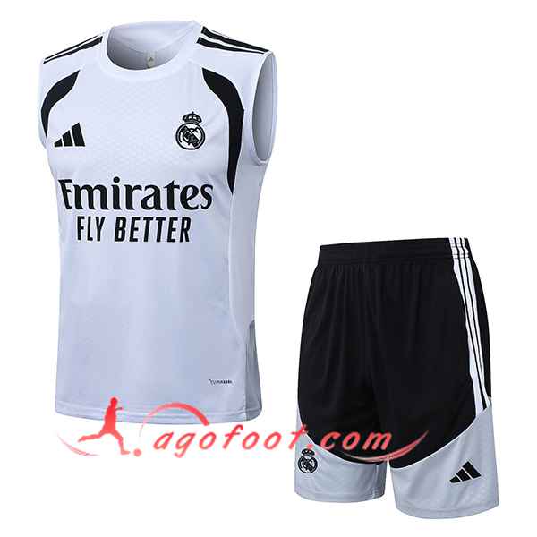 Ensemble Training Debardeurs Real Madrid Blanc/Noir 2026/2027
