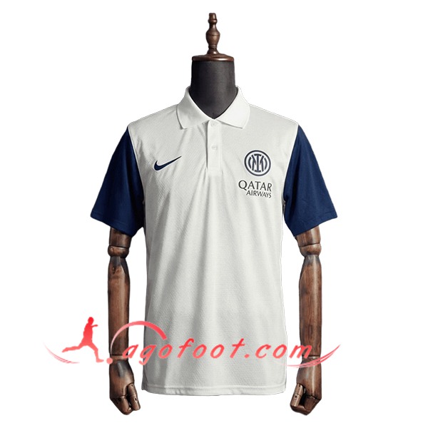 Polo Foot Inter Milan Blanc/Bleu 2026/2027