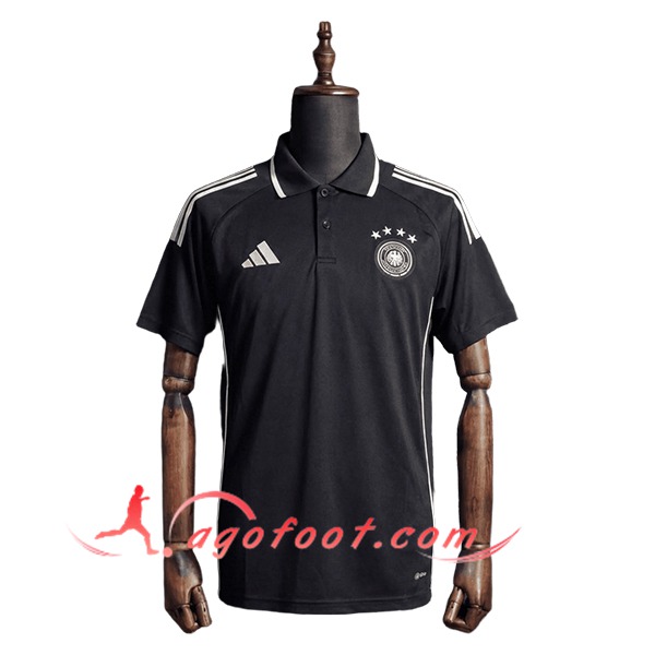 Polo Foot Allemagne Noir/Blanc 2026/2027