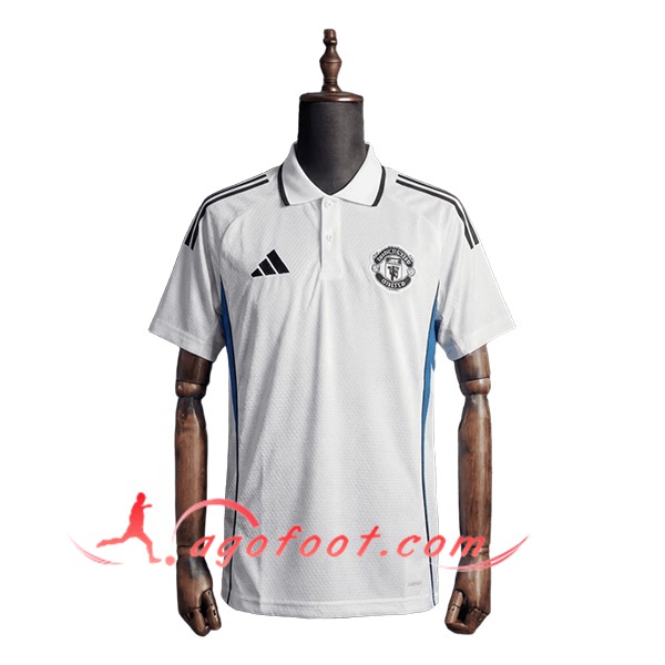 Polo Foot Manchester United Blanc/Noir/Bleu 2026/2027