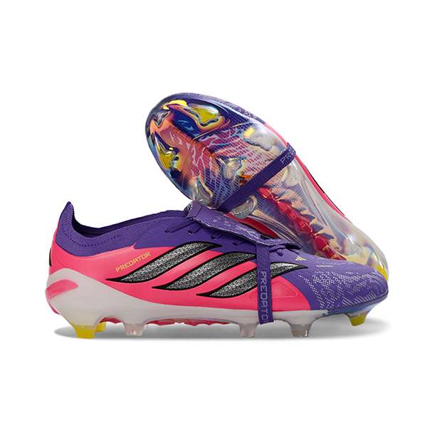 Adidas Chaussures de Foot 26 Predator Elite Tongue FG Pourpre/Rose/Gris