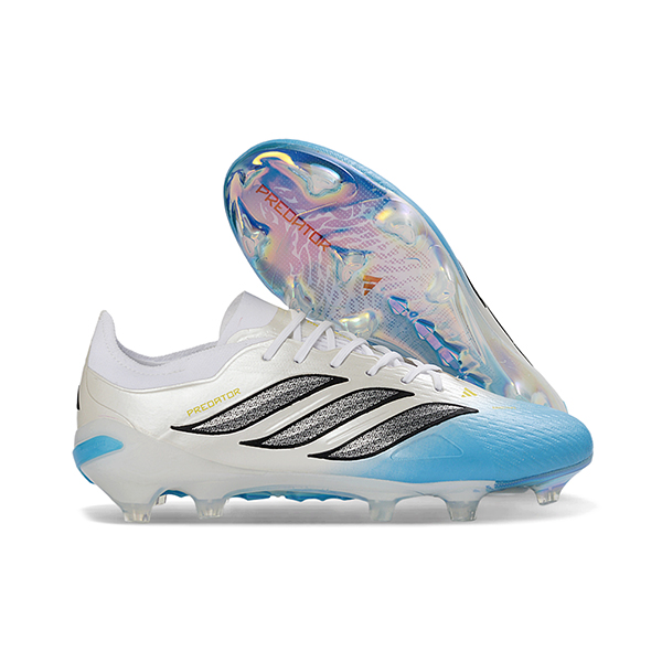 Adidas Chaussures de Foot 26 Predator Elite FG Blanc/Bleu/Gris