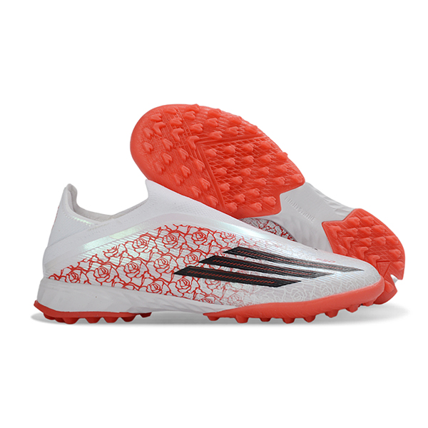 Adidas Chaussures de Foot F50 Pro Laceless TF Blanc/Orange/Noir