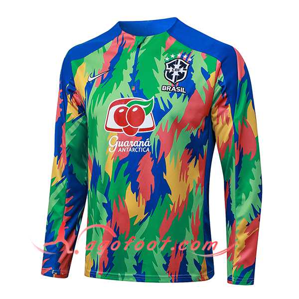 Sweatshirt Training Brésil Vert/Bleu/Orange 2025/2026