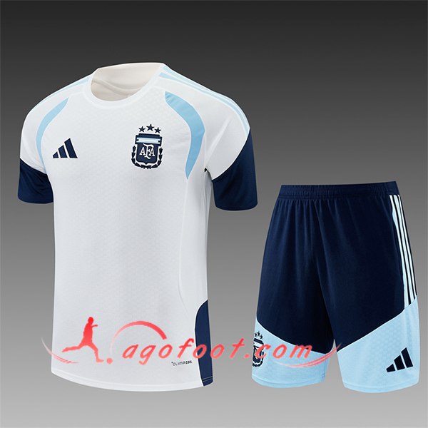 Ensemble Training T-Shirt Argentine Enfant Blanc/Bleu 2025/2026