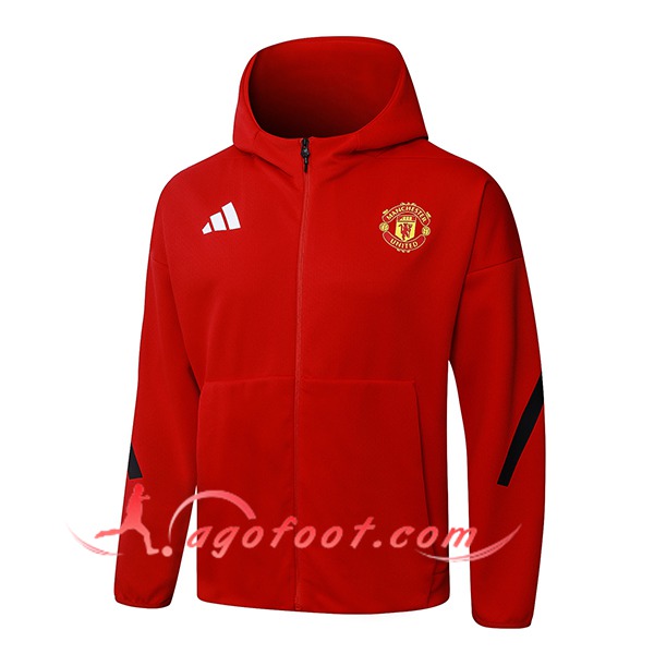 Veste A Capuche Manchester United Rouge/Noir 2025/2026
