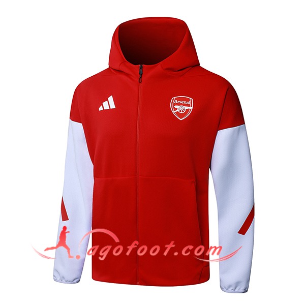 Veste A Capuche Arsenal Rouge/Blanc 2025/2026