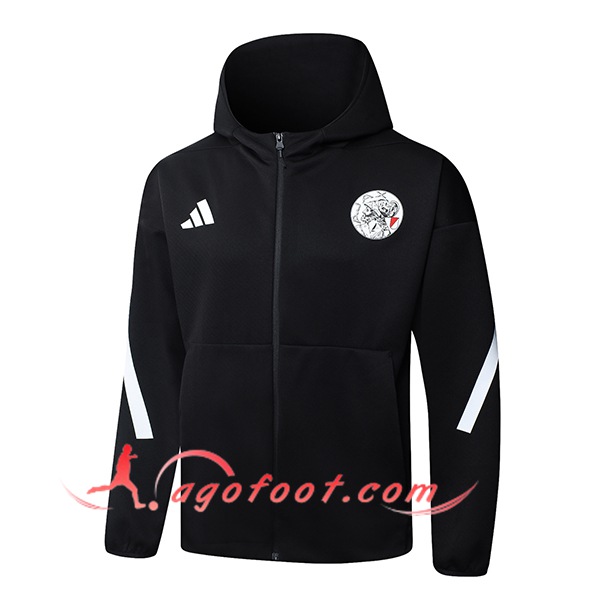 Veste A Capuche Ajax Noir/Blanc 2025/2026