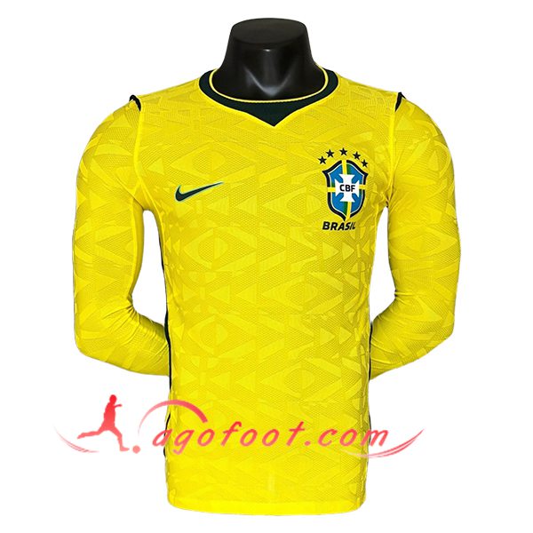 Maillot Equipe Foot Bresil Manches Longues Gardien De But Coupe Du Monde 2026