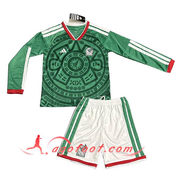 Maillot Equipe Foot Mexique Enfant Domicile Manches Longues Coupe Du Monde 2026