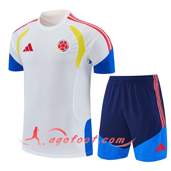 Ensemble Training T-Shirt Colombie Blanc/Rouge/Bleu 2026/2027