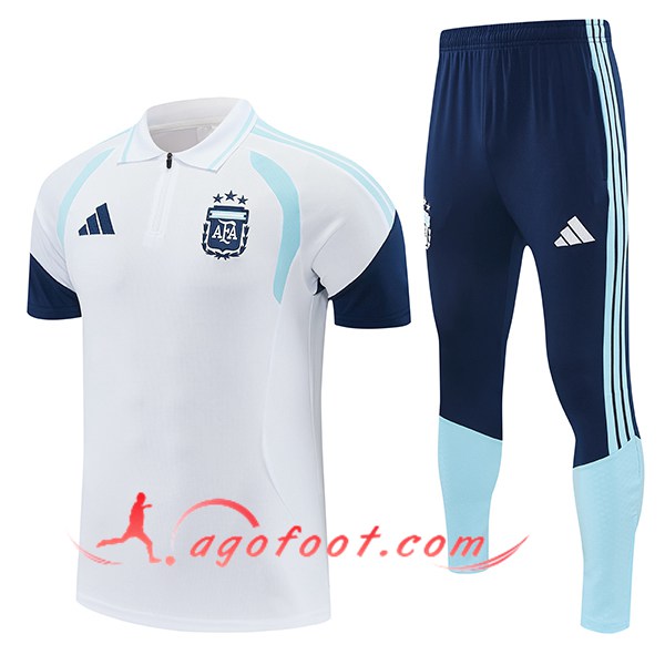 Ensemble Polo Foot Argentine Blanc/Bleu 2026/2027