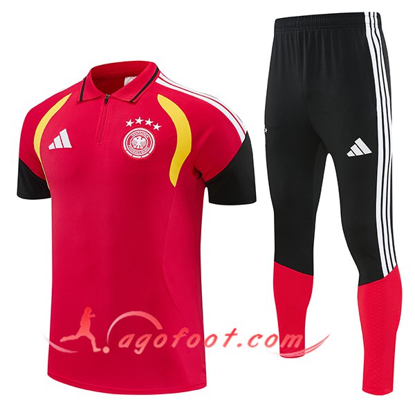 Ensemble Polo Foot Allemagne Rouge/Jaune 2026/2027