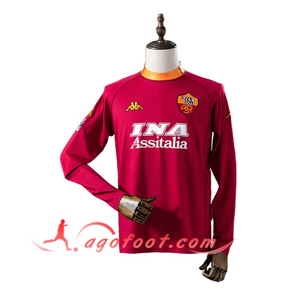 Maillot de Foot AS Rome Retro Domicile Manches Longues 2000/2001