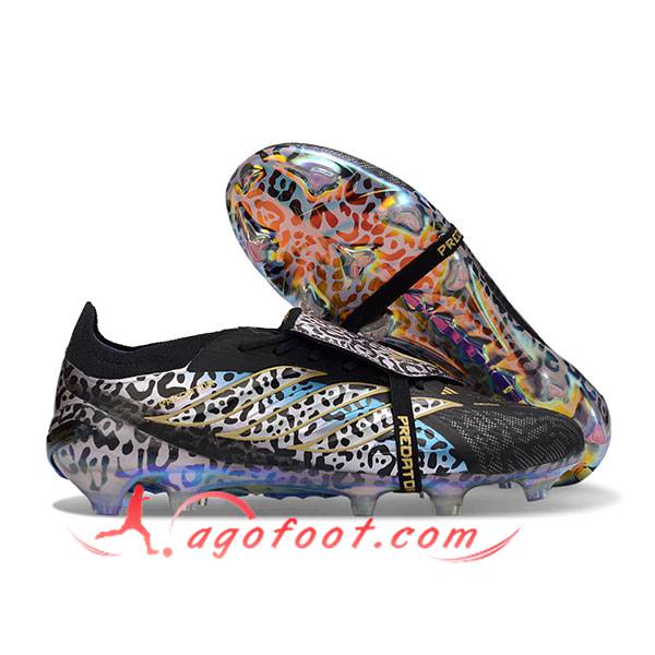 Adidas Chaussures de Foot 26 Predator Elite Tongue FG Noir/Bleu