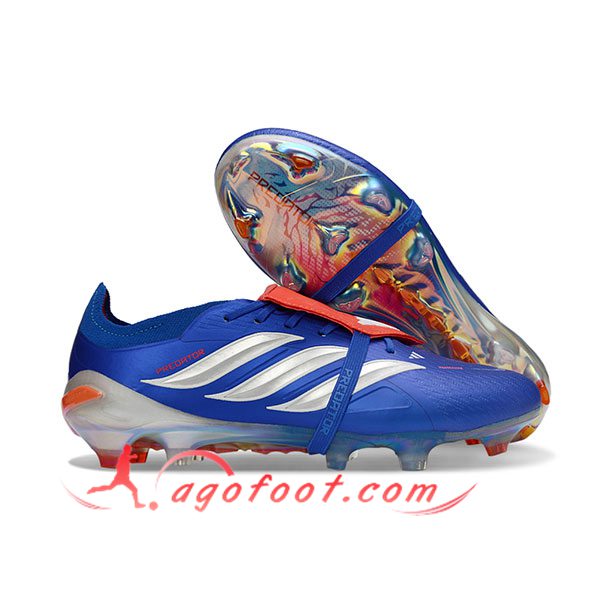 Adidas Chaussures de Foot 26 Predator Elite Tongue FG Bleu/Gris