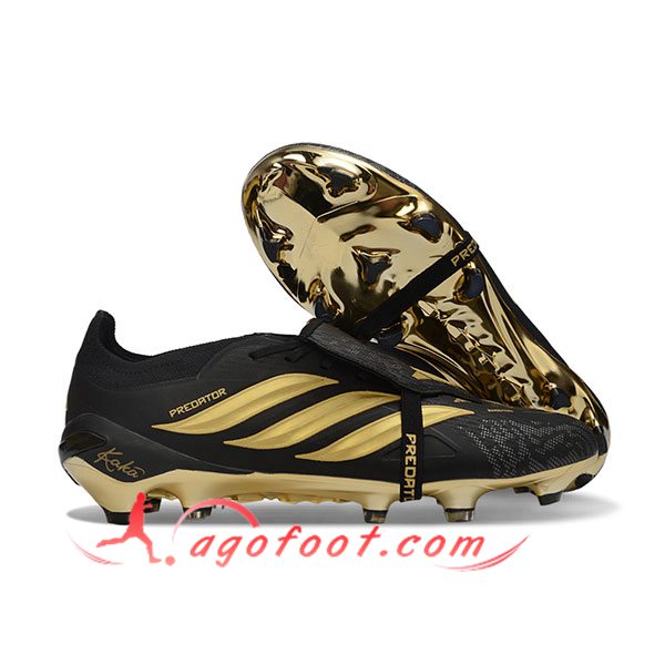 Adidas Chaussures de Foot 26 Predator Elite Tongue FG Noir/Jaune