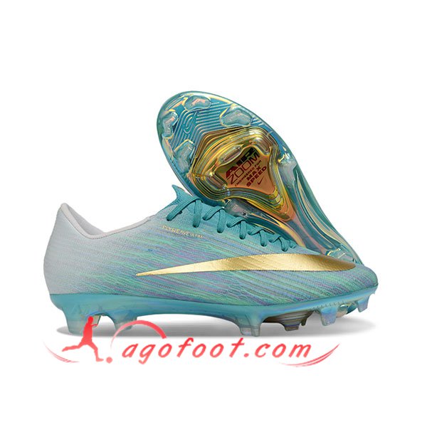 Nike Chaussures de Foot AIR Zoom Mercurial Vapor 17 Elite XXVI FG Bleu/Jaune